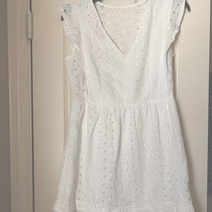 White ruffle trim dress